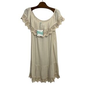 Boho Lace Trim Tunic-Coastal Chic Vibes-Soft Neutral | Umgee M NWT